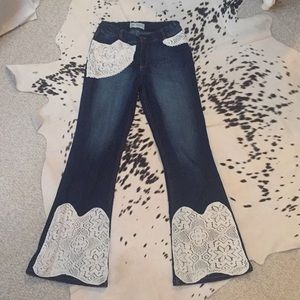 Jak and Peppar girls ‘theory’ bell bottom jeans